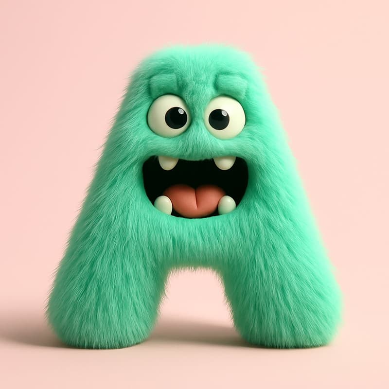 Fun furry alphabet letter
