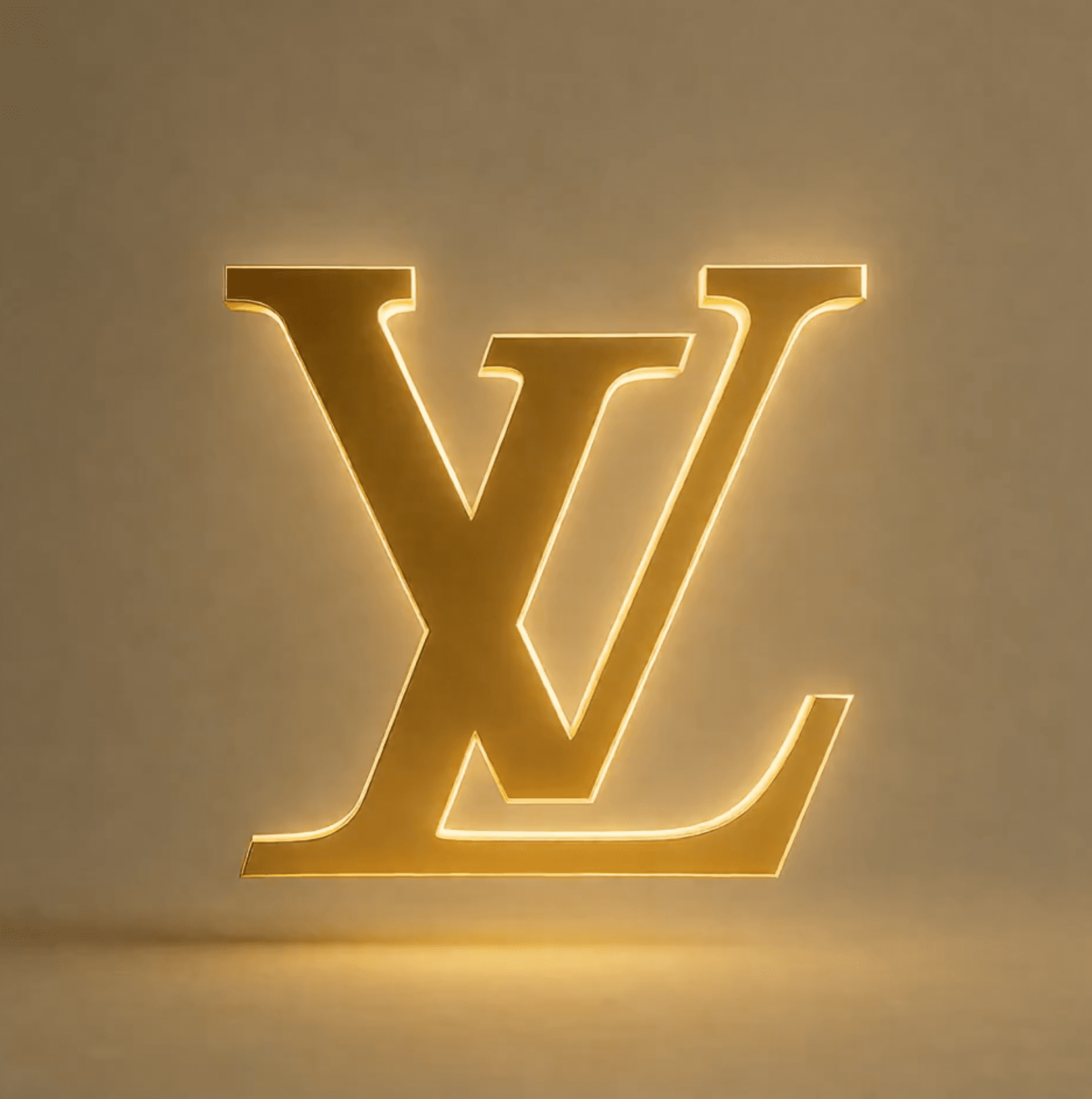 3D Golden Glow Logos