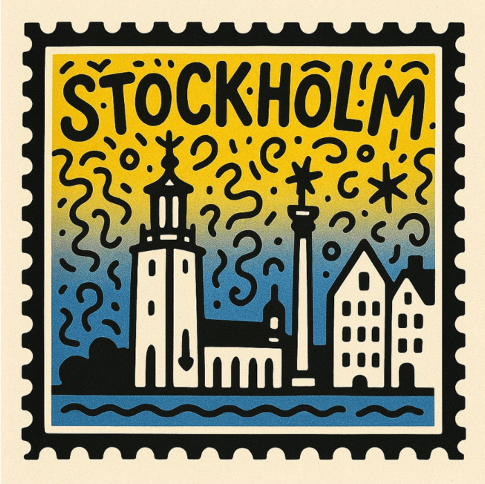 Stamp Illustration in doodle style